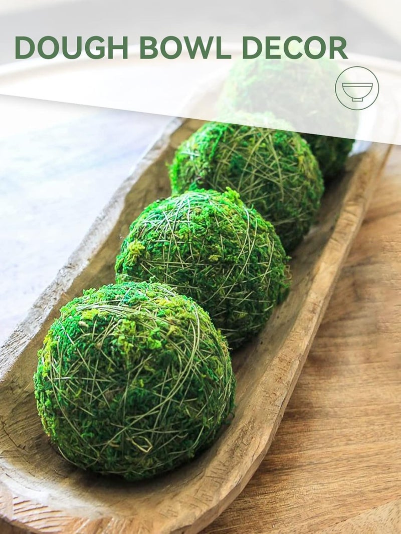 Biubee 12Pack Decorative Faux Dried Moss Balls- 2.2" Artificial Green Plant Mossy Globes Handmade Sphere Moss Gift for Home Dough Bowl Vase Chinoiserie Decors Party Wedding Display - Image 3